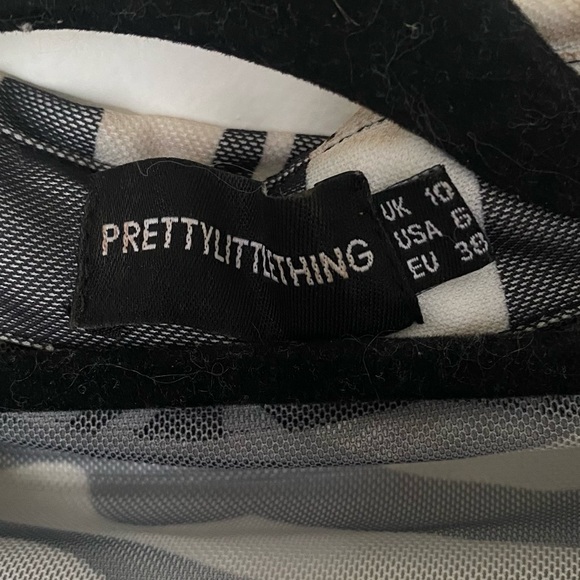 PLT zebra print ruched mesh button up dress - Picture 9 of 9